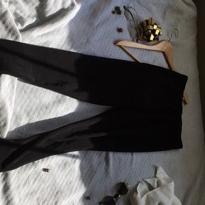 Black velvet leggings